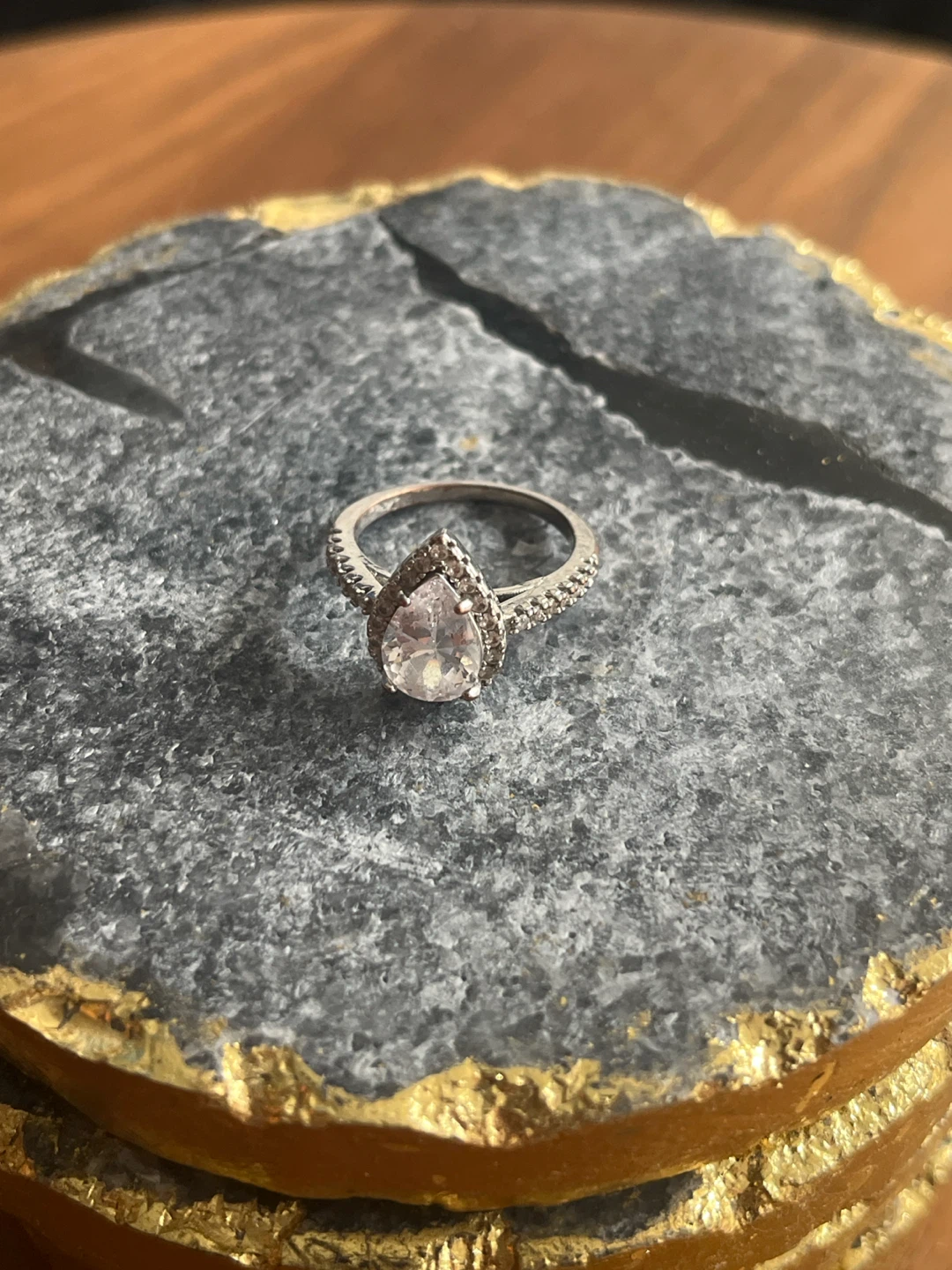 Pear Shape Diamond Halo Ring