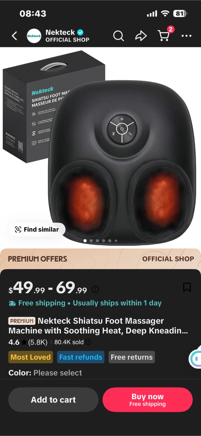 Nekteck Shiatsu Foot Massager
