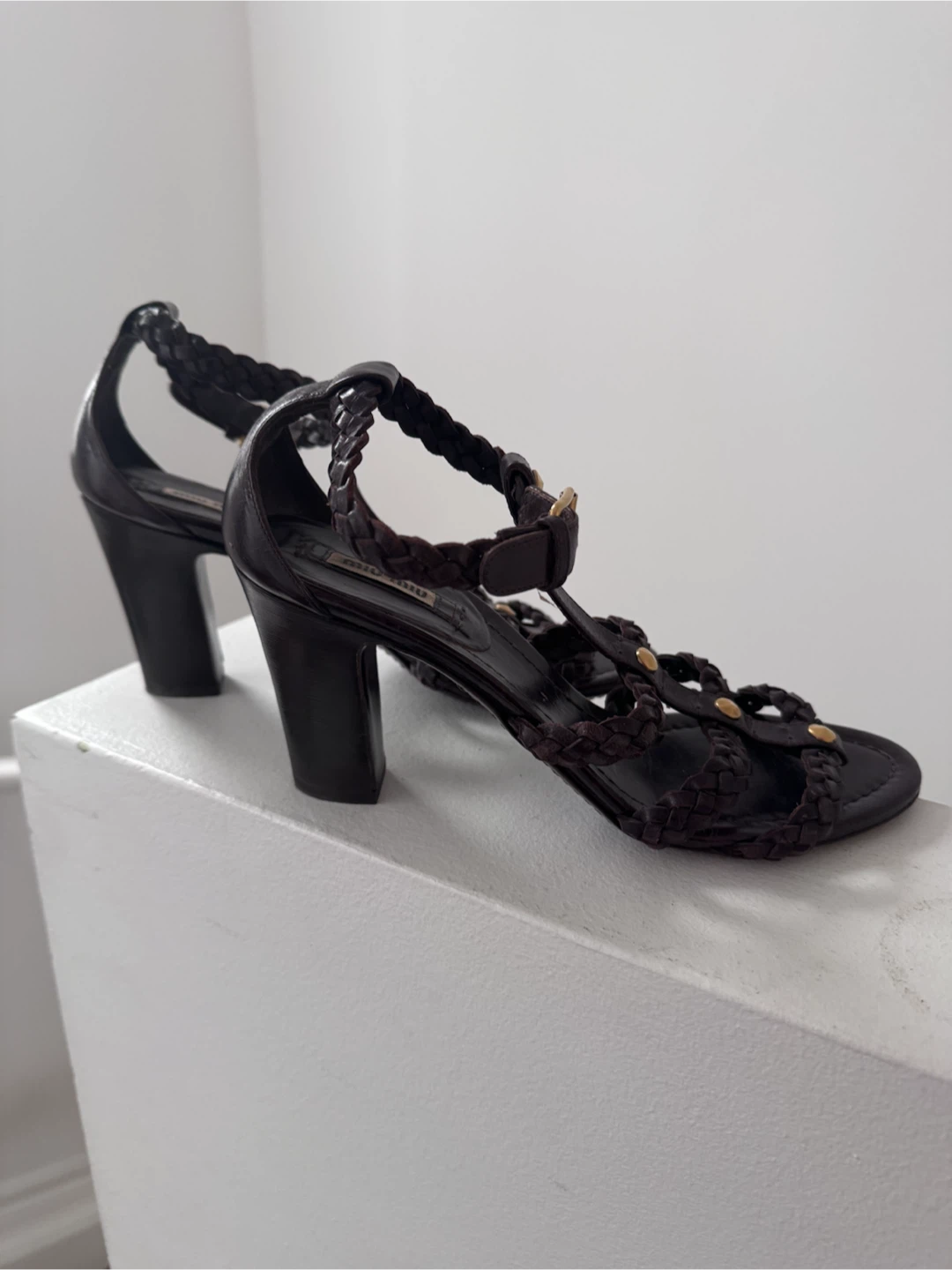 Miu Miu Braided Leather Heels - photo 2