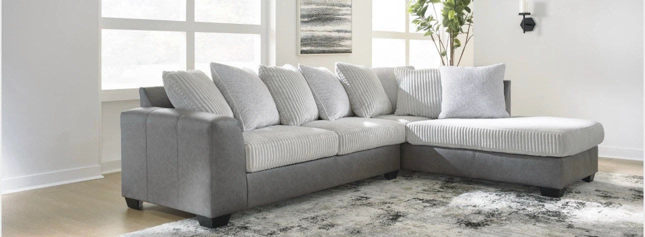 Clairette Court 2-Piece Sectional with Chaise in Alloy