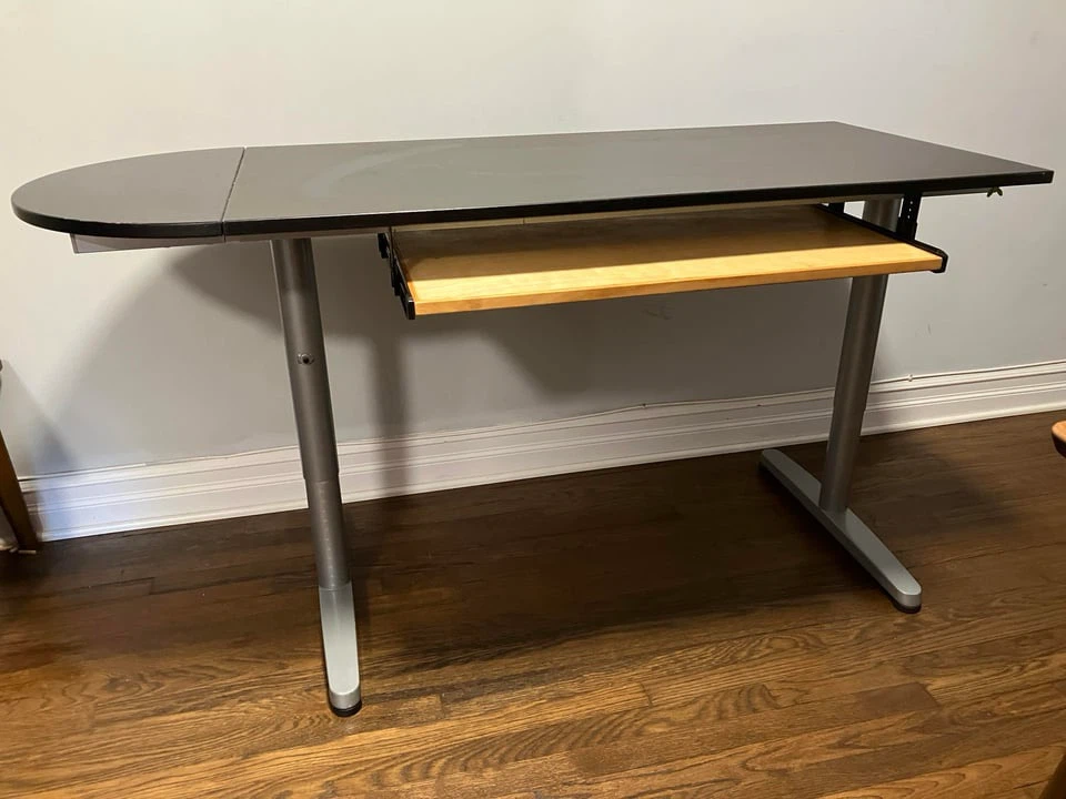 IKEA GALANT black desk with sliding drawer $80 - photo 2