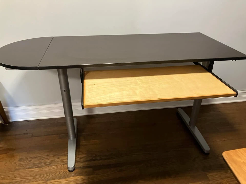 IKEA GALANT black desk with sliding drawer $80 - photo 3