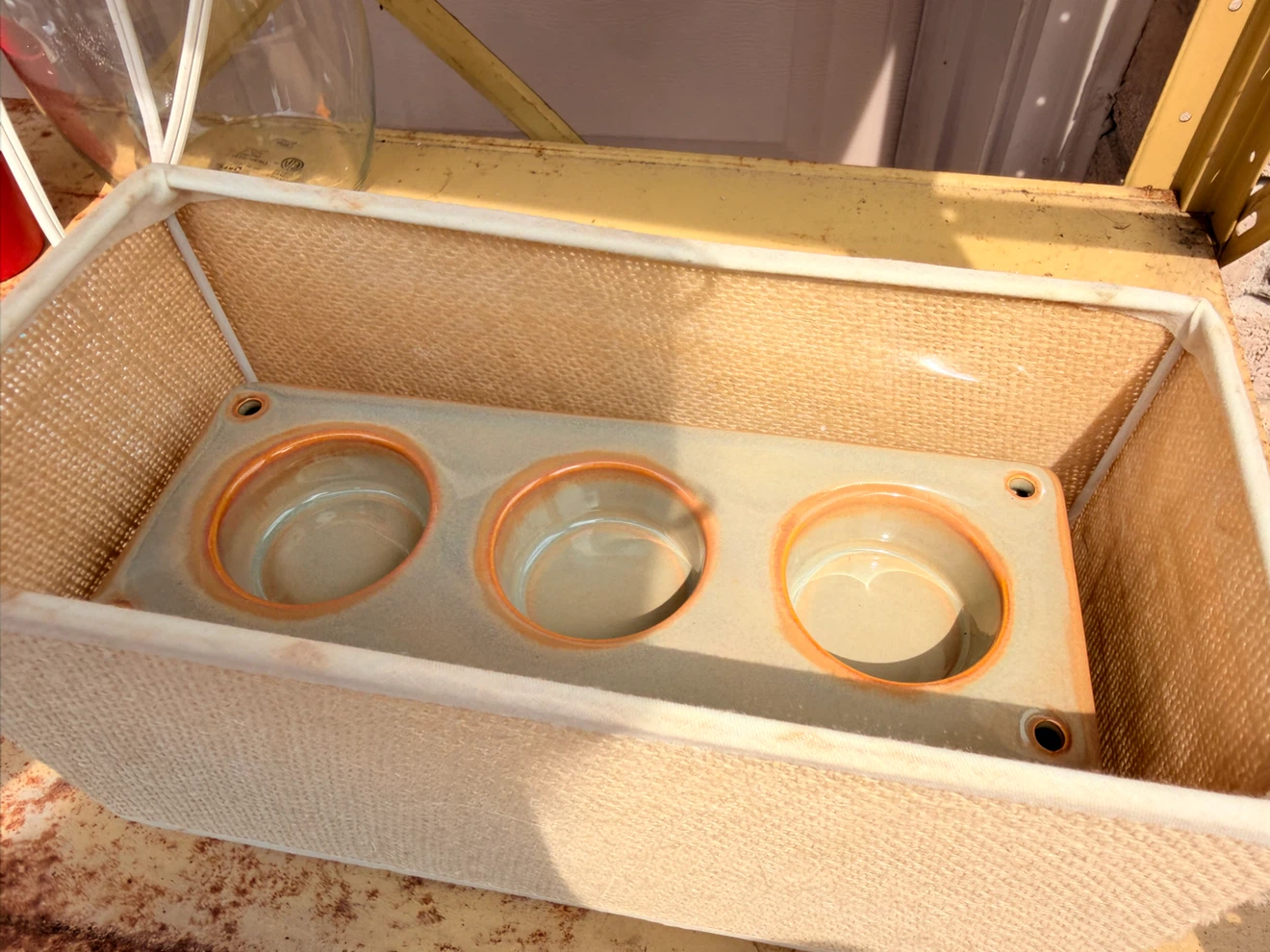 Woven Storage Basket with Ceramic Holder
