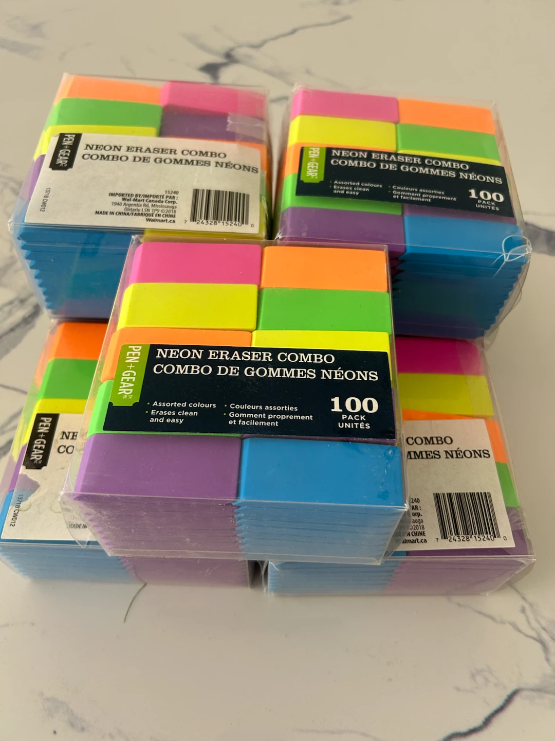 Neon Erasers (100 pack) New!