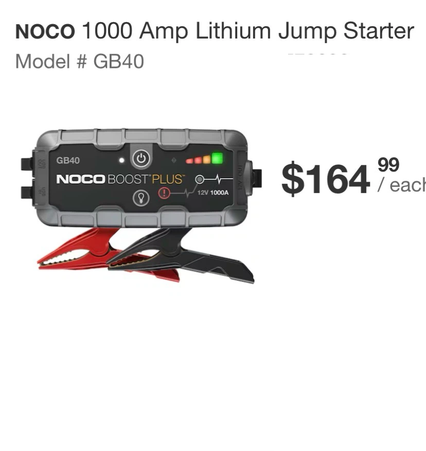 NOCO 1000 Amp Lithium Jump Starter GB40