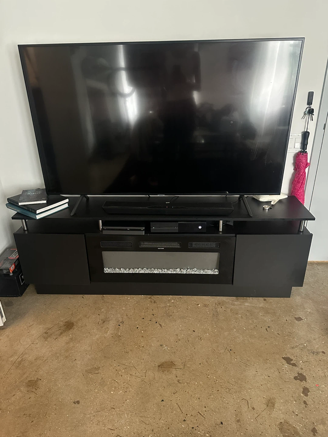 Samsung 65inch TV with Electric Fireplace Entertainment Stand - photo 3