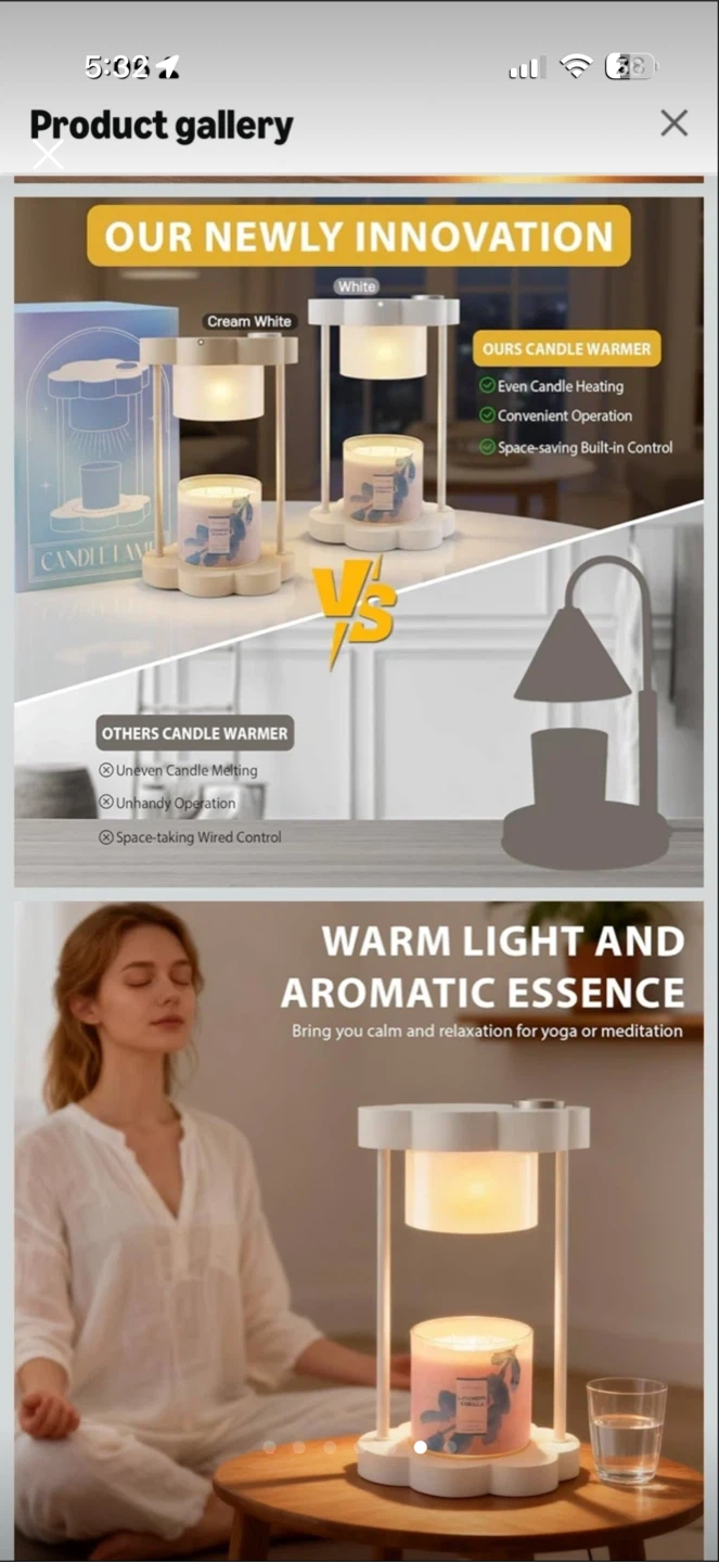 Candle Warmer Lamp with Timer & Dimmer and candle - photo 5