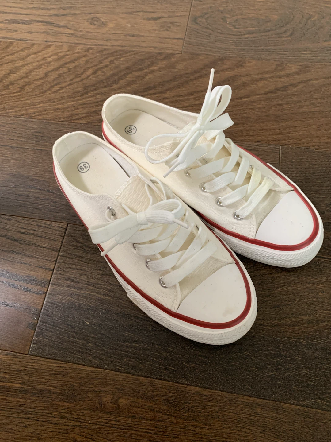 White Canvas Mule Sneakers Size 39
