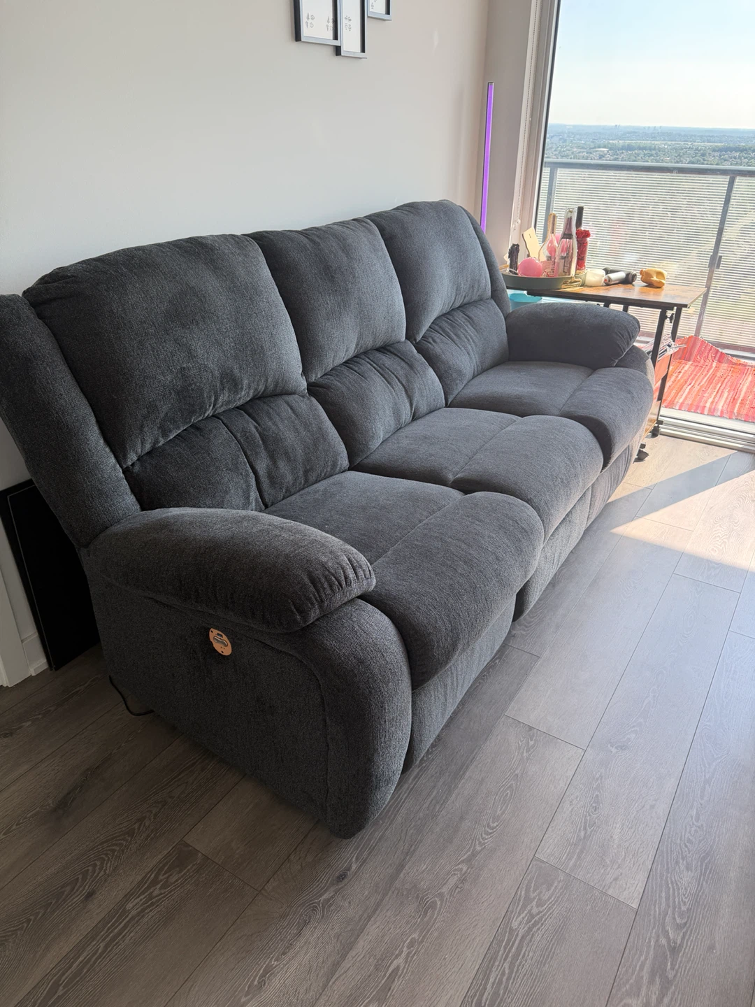 Grey 3-Seater Reclining Sofa - photo 3
