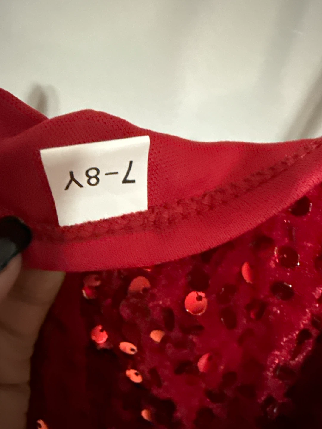 Girls Red Sequin Dance Dress - photo 2