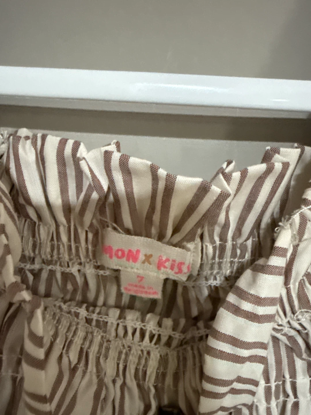 Lemon Kiss Striped Smocked Blouse - Size 7 - photo 2