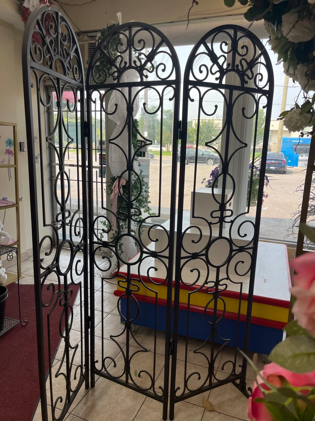 Wrought Iron Folding Screen Room Divider