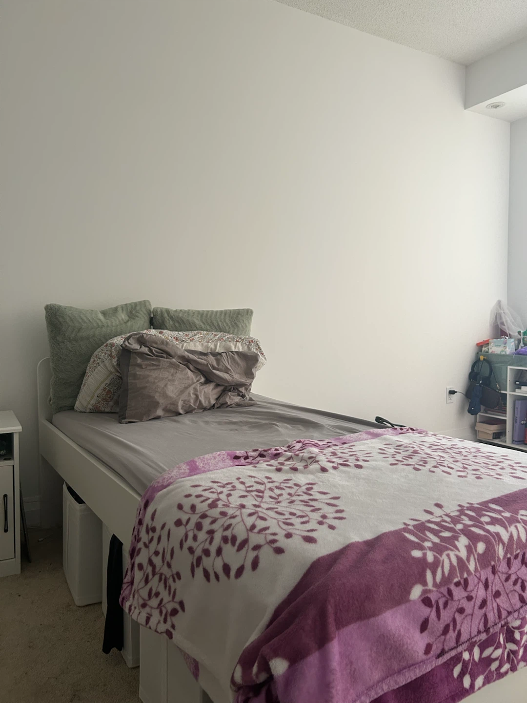 White Twin Bed Frame + Mattress