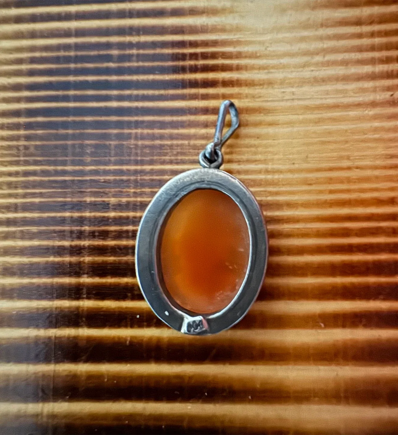 Vintage Carved Shell Cameo Silver Pendant - photo 2