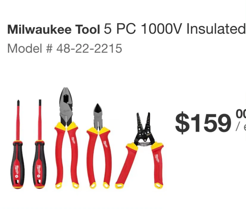 Milwaukee Tool 5 PC 1000V Insulated Hand Tool Set