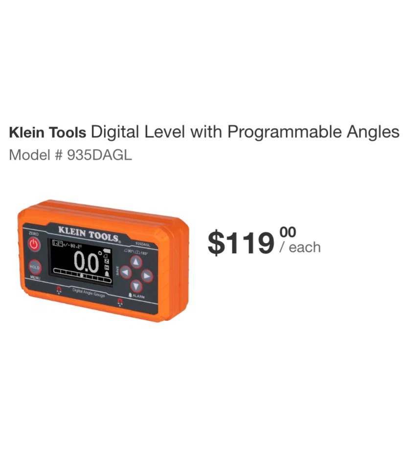 Klein Tools Digital Level with Programmable Angles 935DAGL