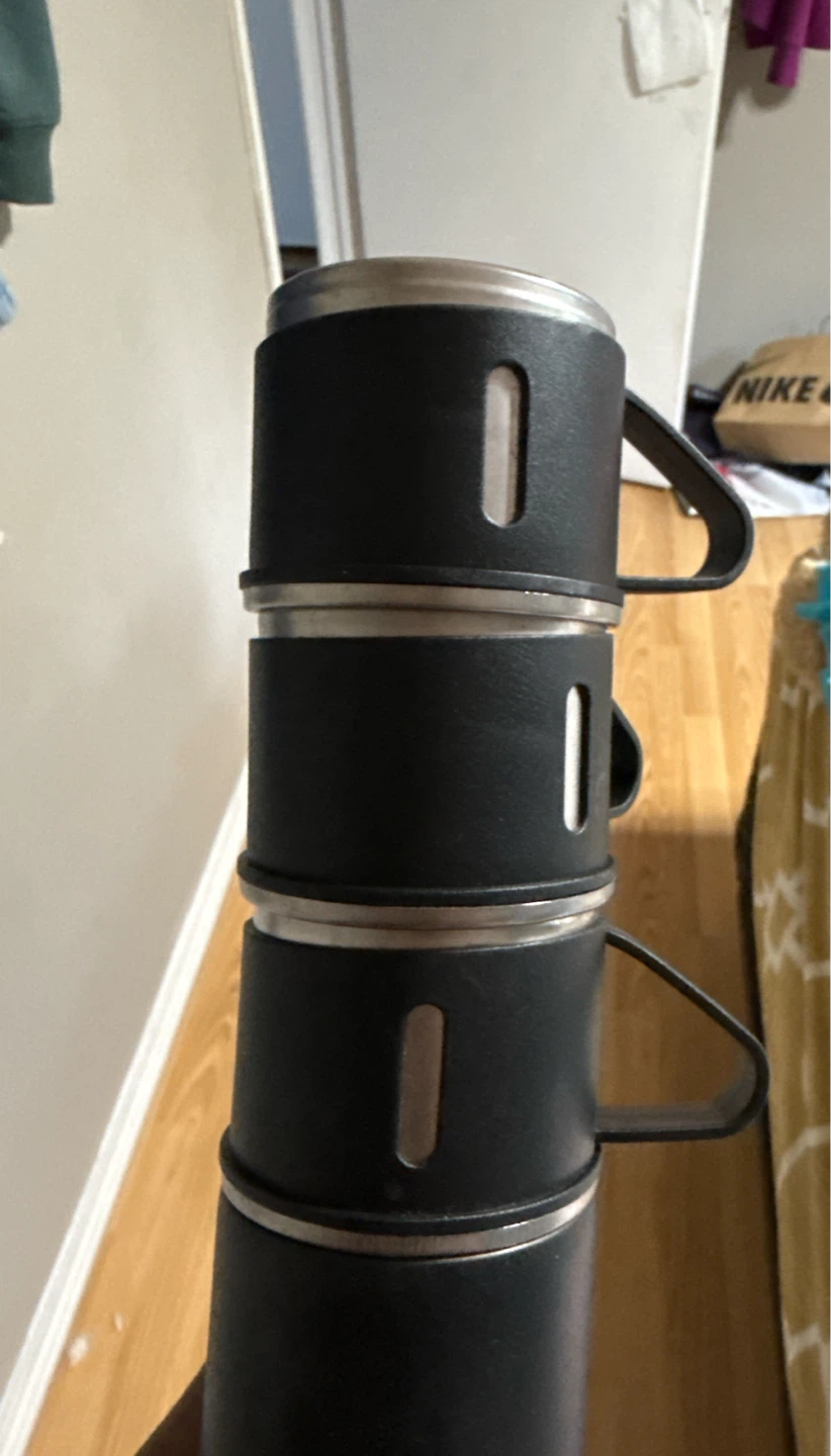 Thermos with Stackable Cups
