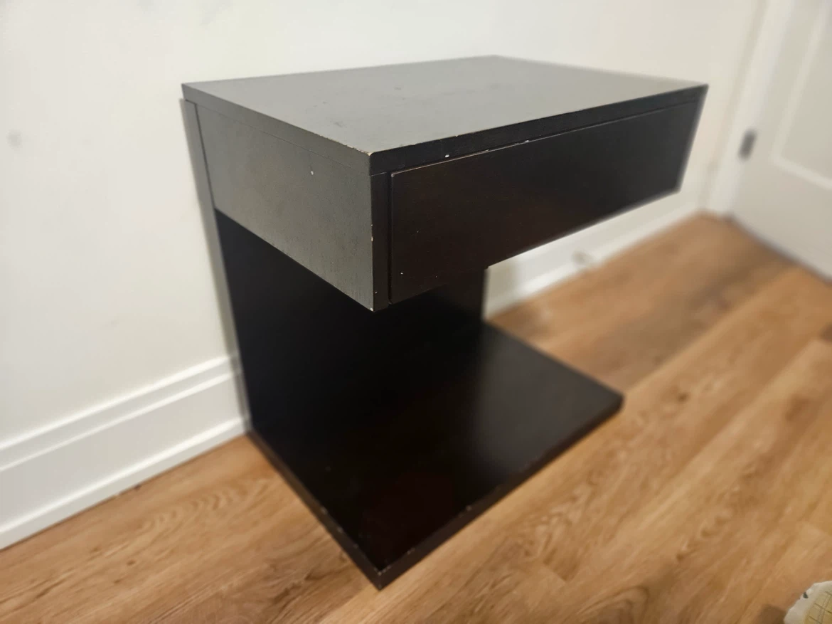 Dark Brown Nightstand with Drawer