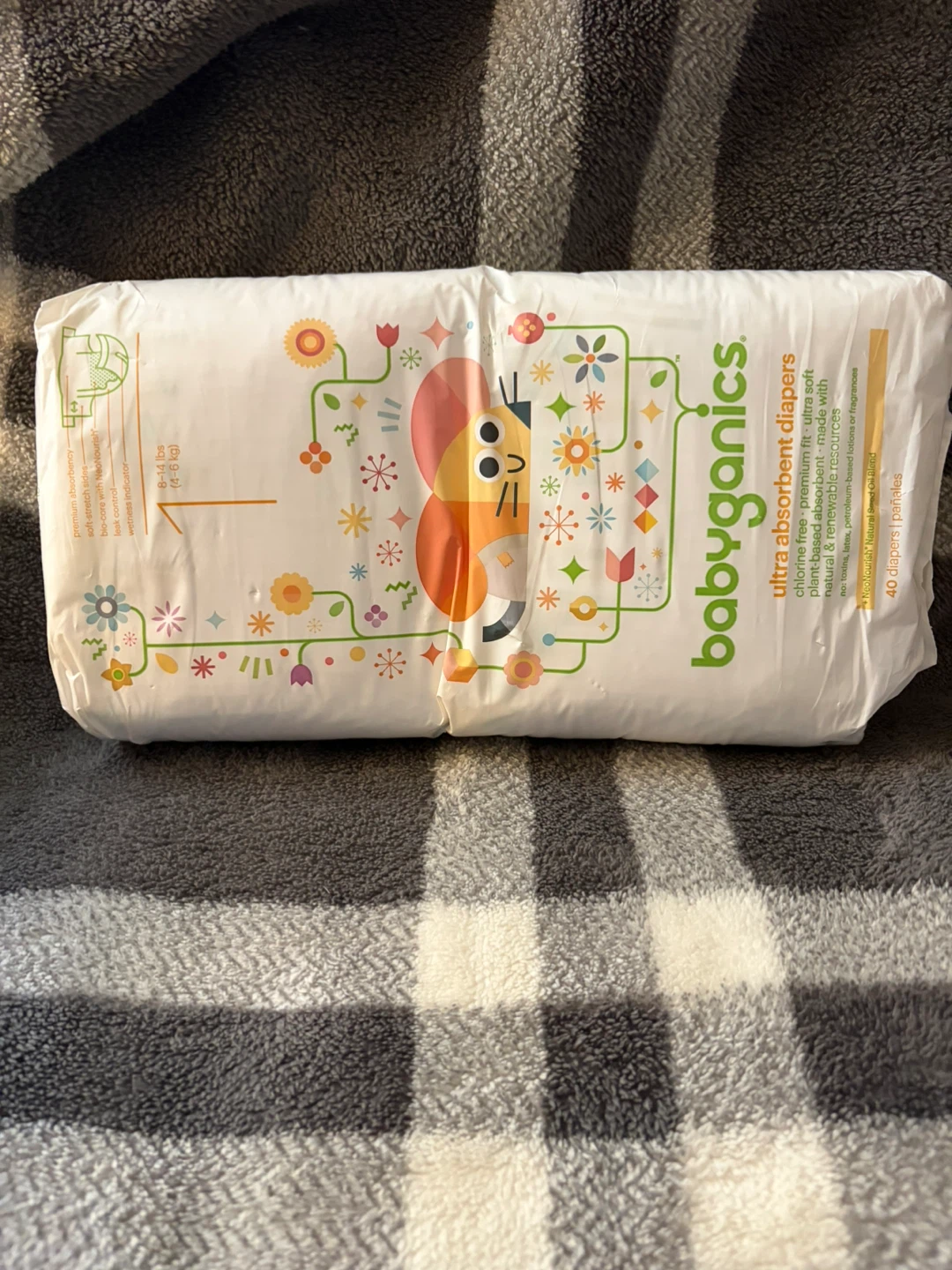 Babyganics Ultra Absorbent Diapers Size 1 (8-14 lbs) - 40 Count - photo 4