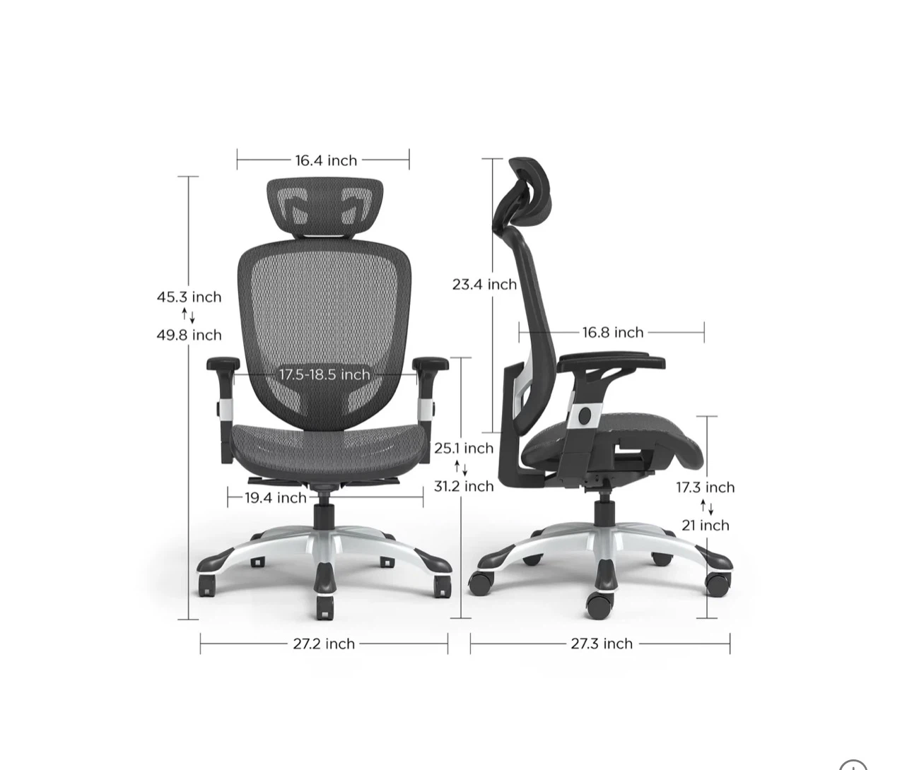 Ergonomic Mesh Office Chair with Headrest - photo 4