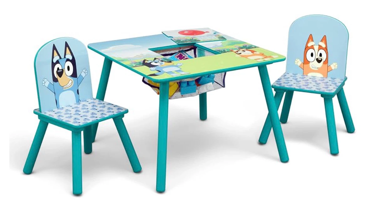 Bluey and Bingo Kids Play Table and Chairs Set