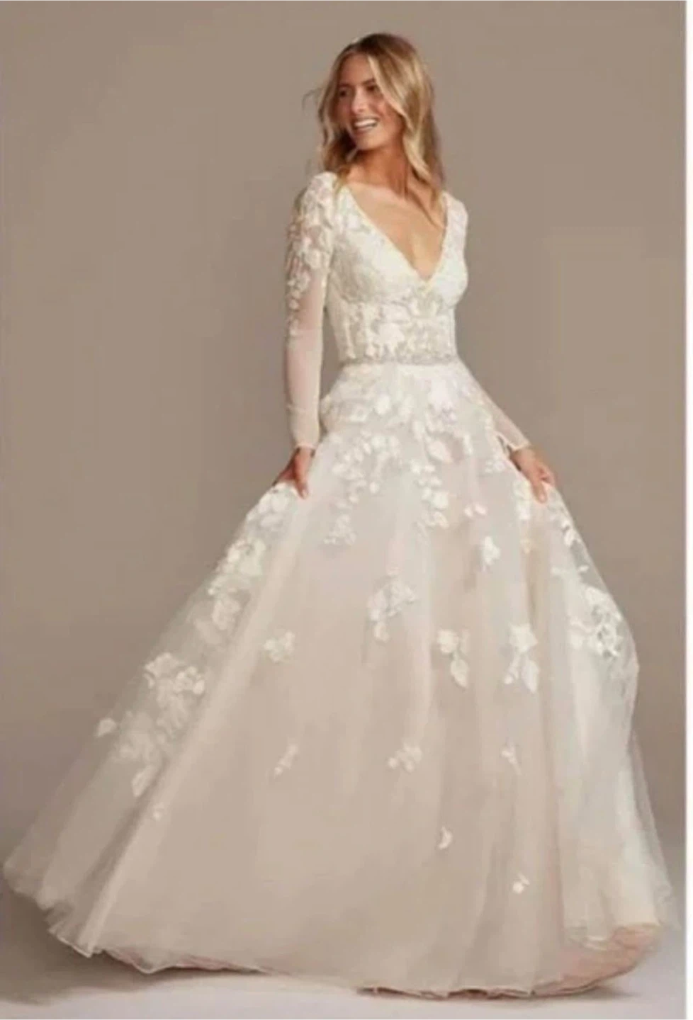Wedding Dress with Long Sleeves embroidery - photo 2