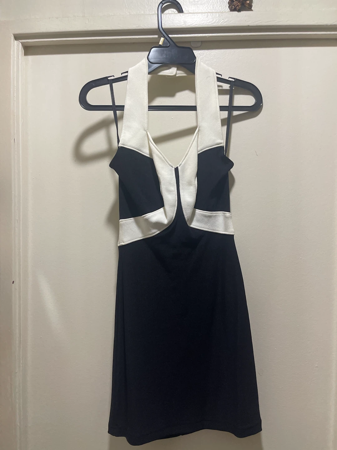 Black and White Halter Dress