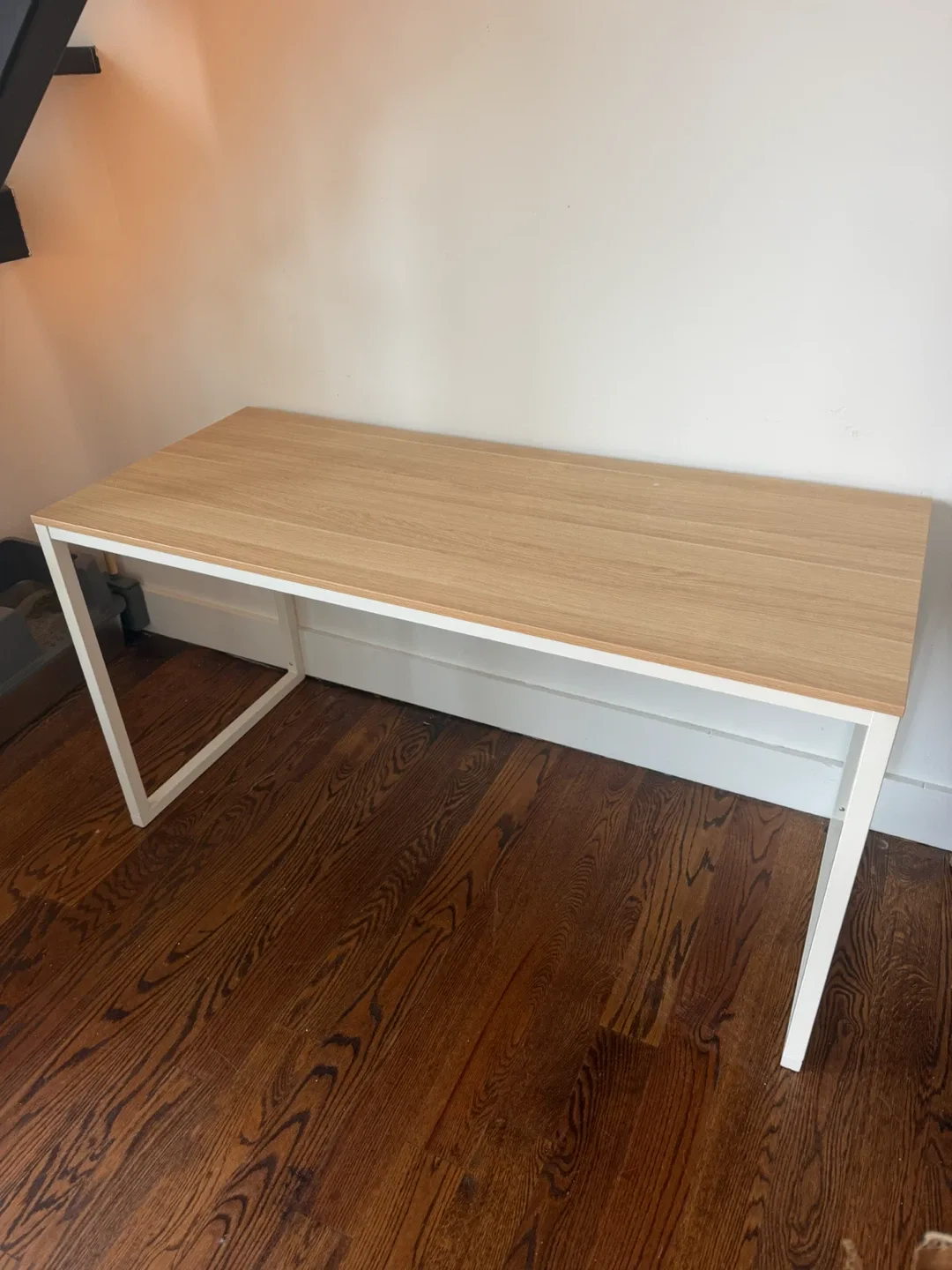 Desk with Natural Wood Top - photo 2