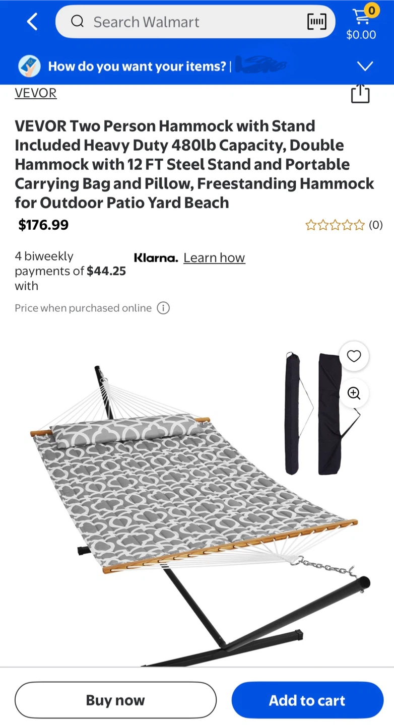 VEVOR Two Person Hammock with Stand