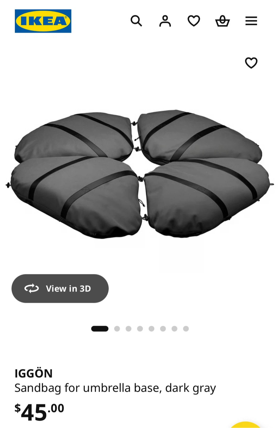 IKEA IGGÖN Umbrella Base Sandbags (Set of 4) – Like New
