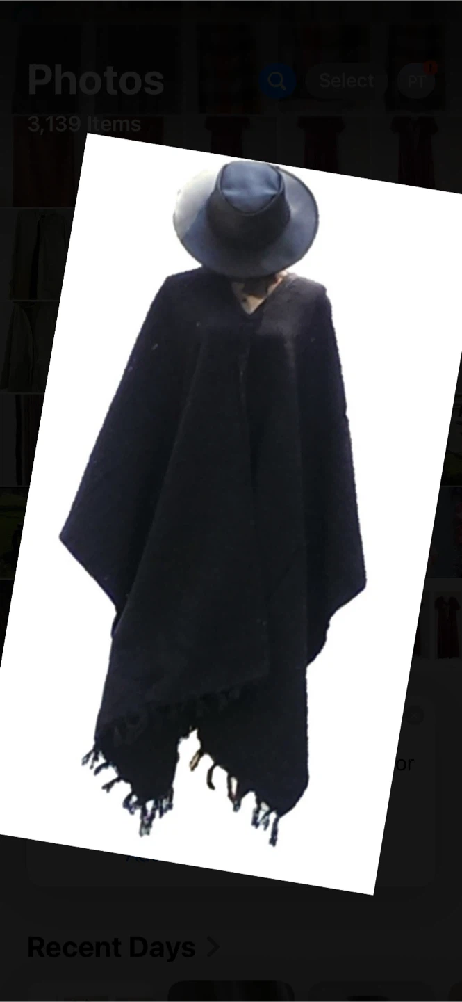 Brand new Black Poncho with Fringe