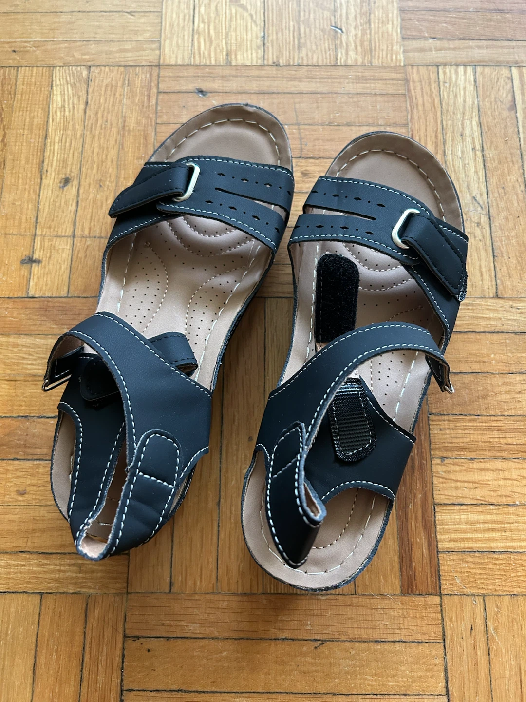 Black Wedge Sandals Size 39