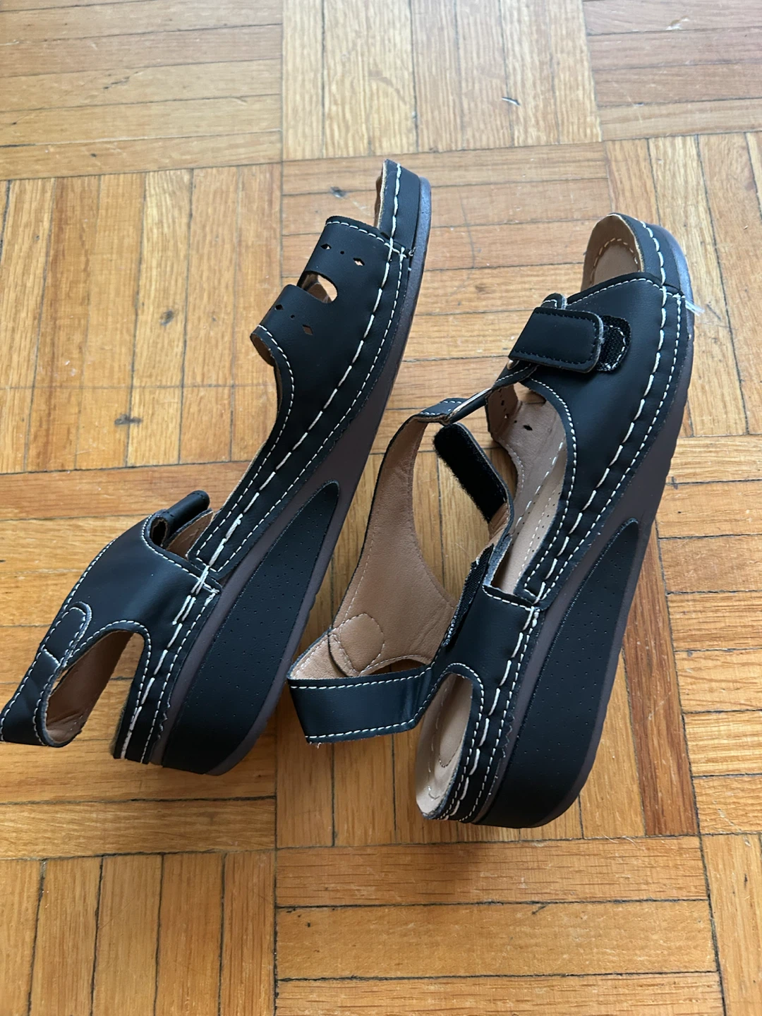 Black Wedge Sandals Size 39 - photo 2