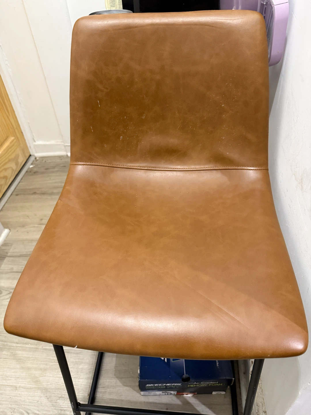 Tan Faux Leather Dining Chair - photo 2