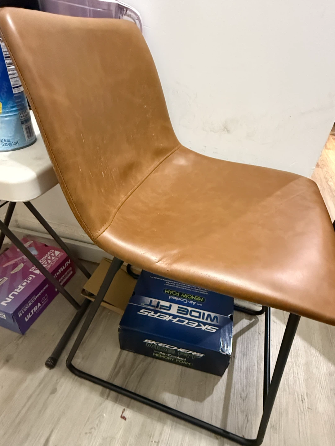 Tan Faux Leather Dining Chair - photo 3