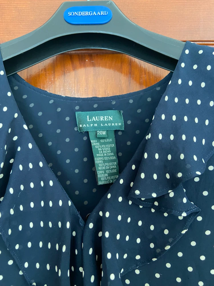 Lauren Ralph Lauren Navy Polka Dot Dress 20W - photo 2