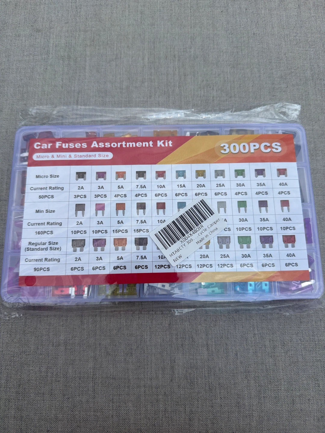 300 Piece Car Fuses Micro, Mini & Standard Sizes - photo 2