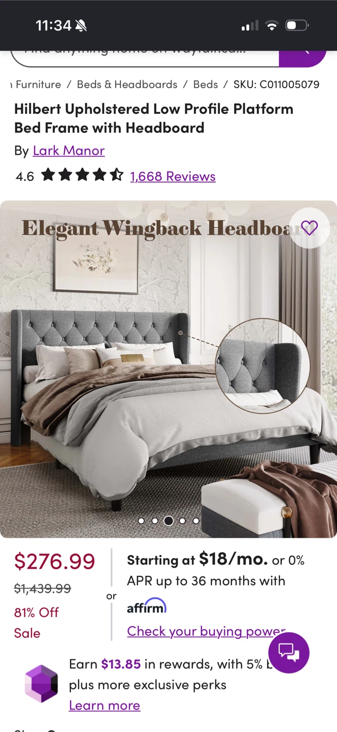 Upholstered Queen Platform Bed Frame - photo 2