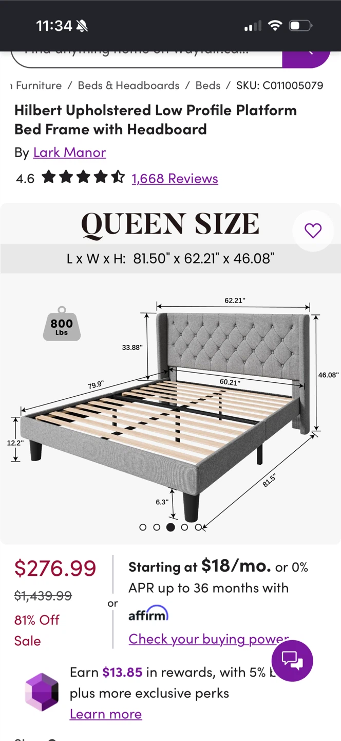 Upholstered Queen Platform Bed Frame - photo 3
