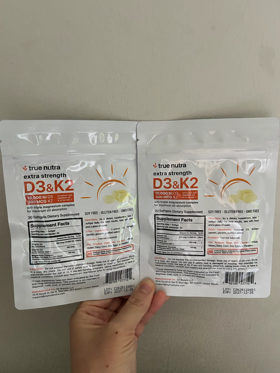 True Nutra Extra Strength D3 & K2 Supplements (2 Pack) - photo 2