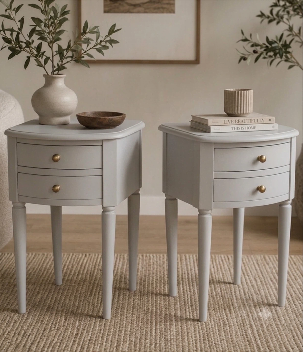 ✨Refinished Wood End Tables | Modern Organic - photo 3