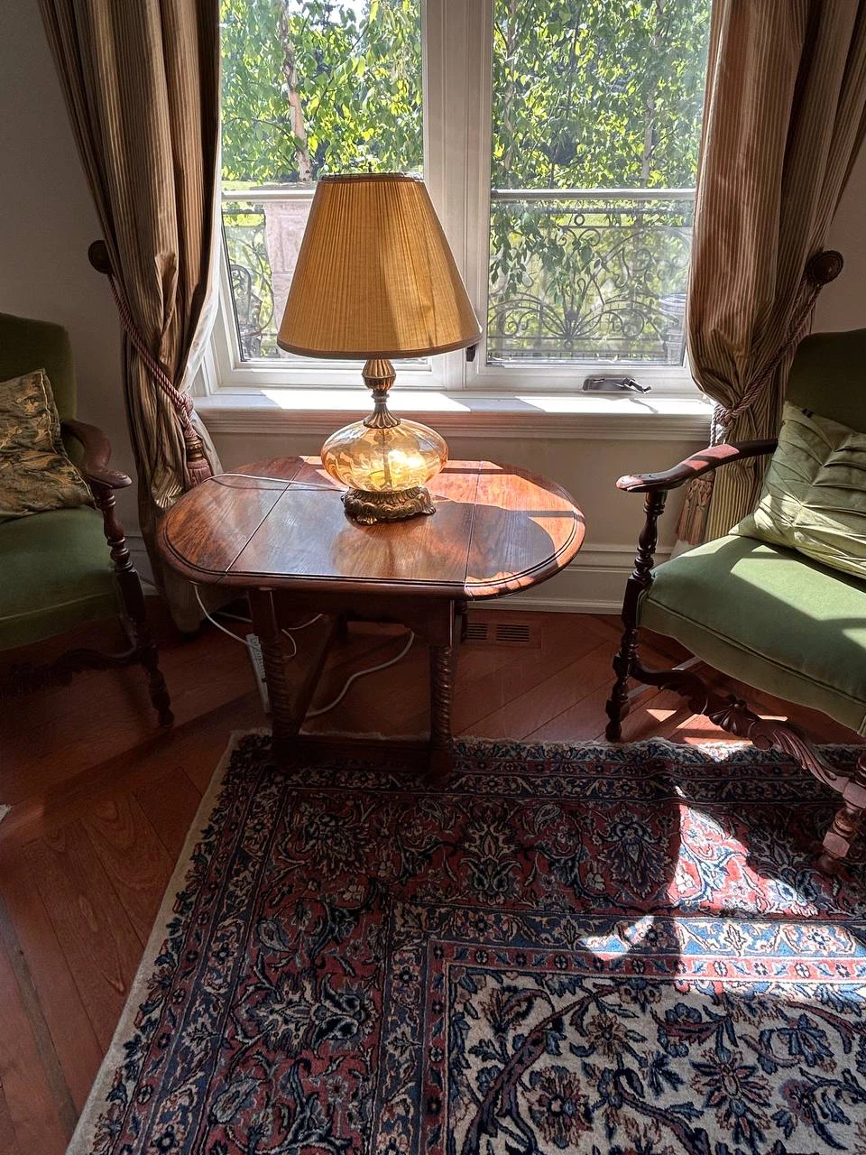Pair of Vintage Accent Chair - Green Upholstery - photo 2