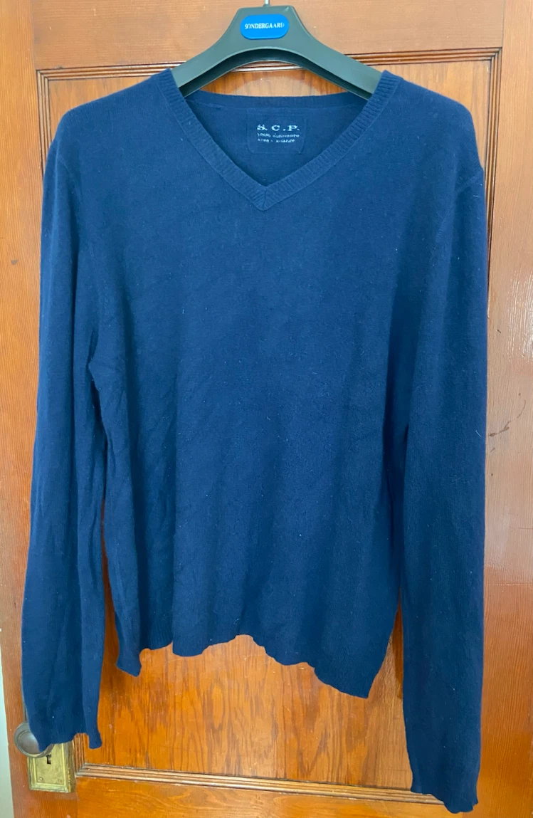 S.C.P. Navy Blue V-Neck Sweater - X-Large - photo 2