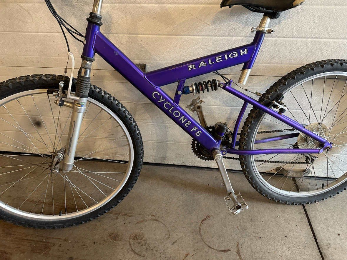 Raleigh Cyclone F.S. mountain bike - purple
