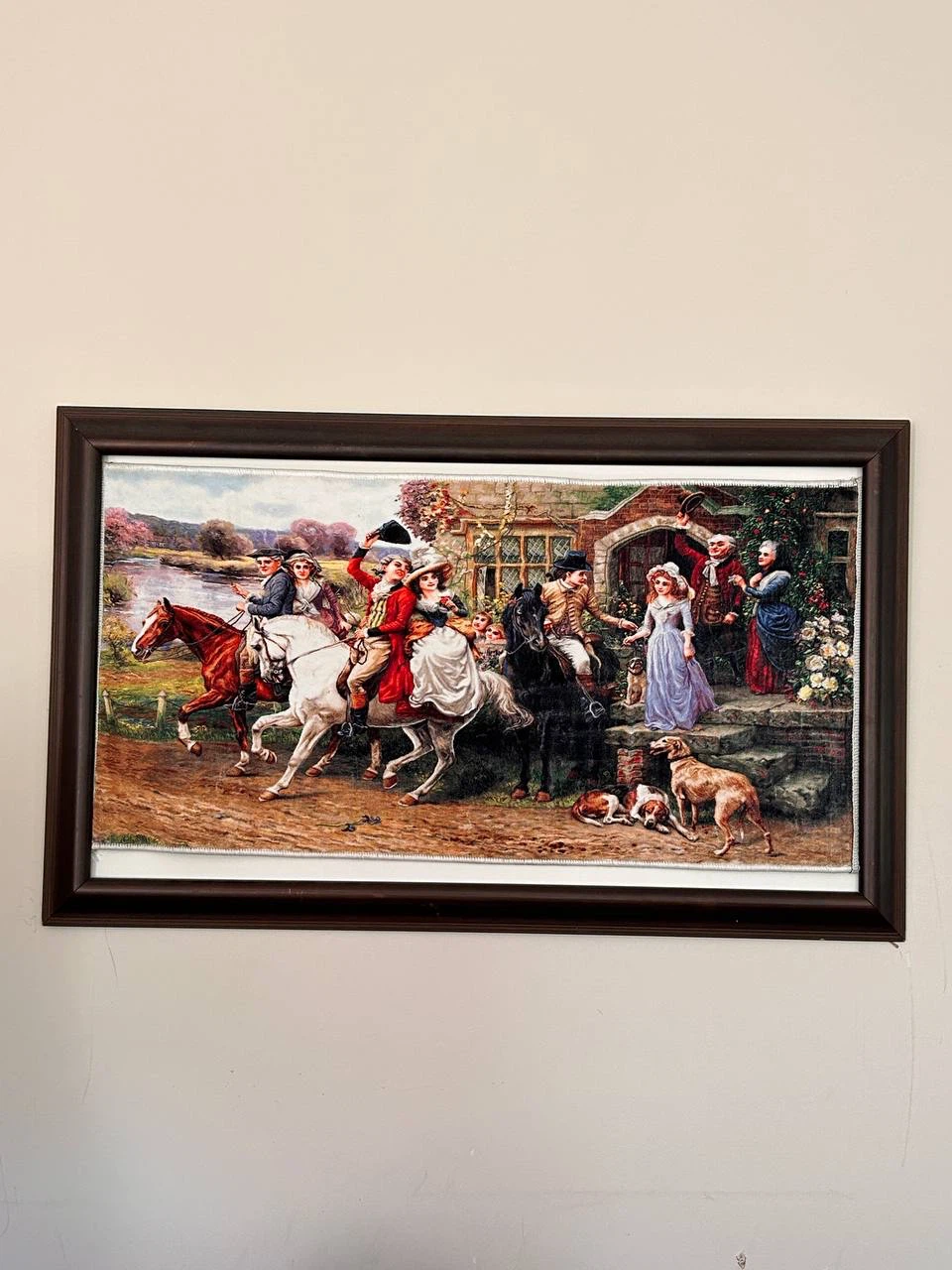 Framed Equestrian Tapestry Wall Art