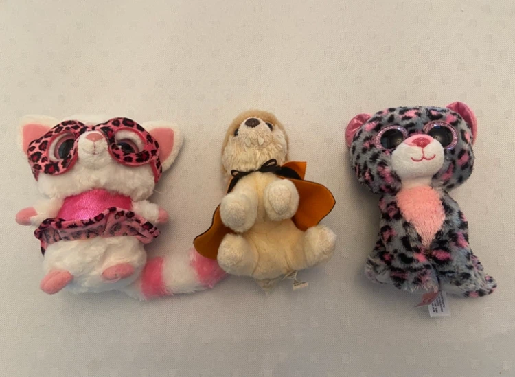 3 Ty Beanie Boos Mini Plush Toys