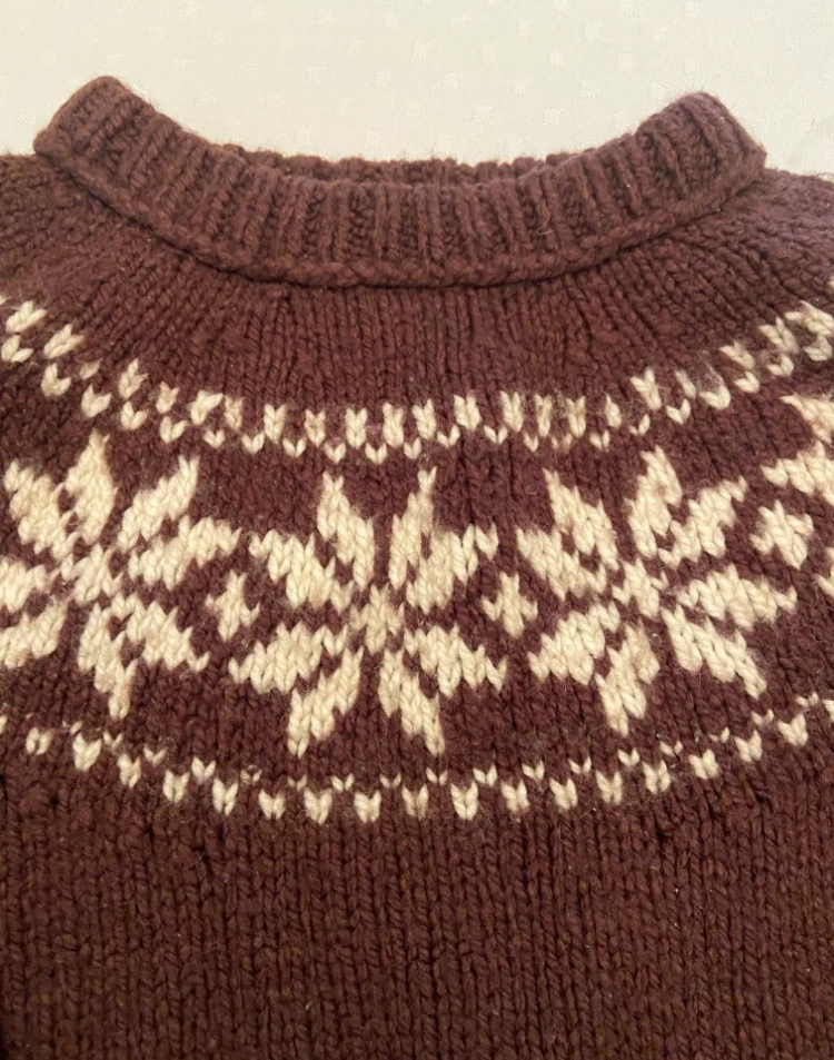 Brown Snowflake Knit Sweater - photo 2