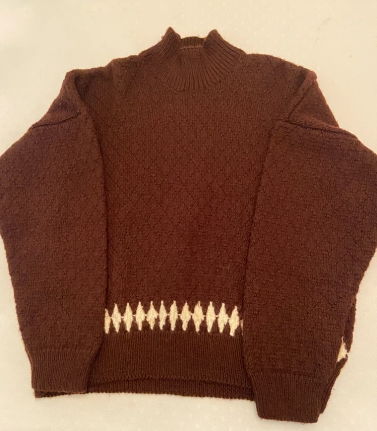 Brown Snowflake Knit Sweater - photo 3