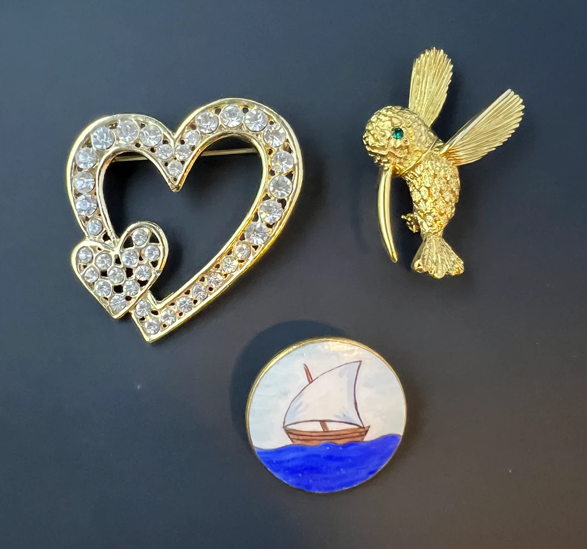 Collection Of Vintage Costume Jewelry Brooches