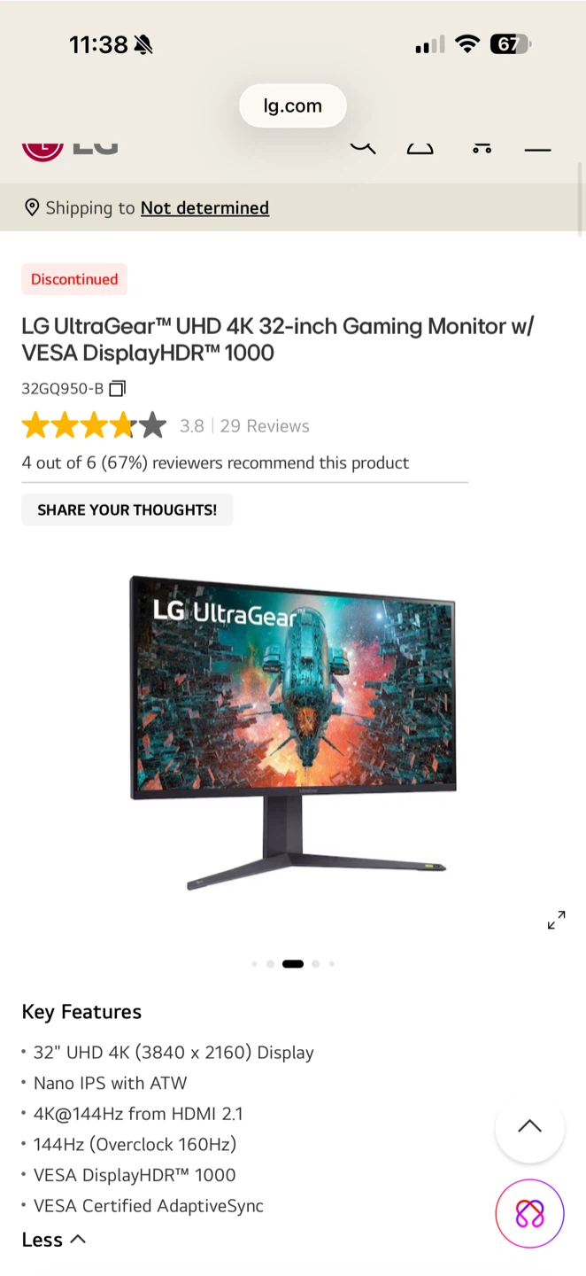 LG 4K 120HZ Gaming Monitor - photo 5